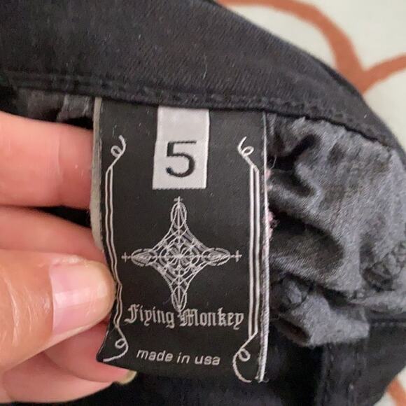 Flying Monkey Black Pant 5 w cute cargo pockets - Picture 5 of 13